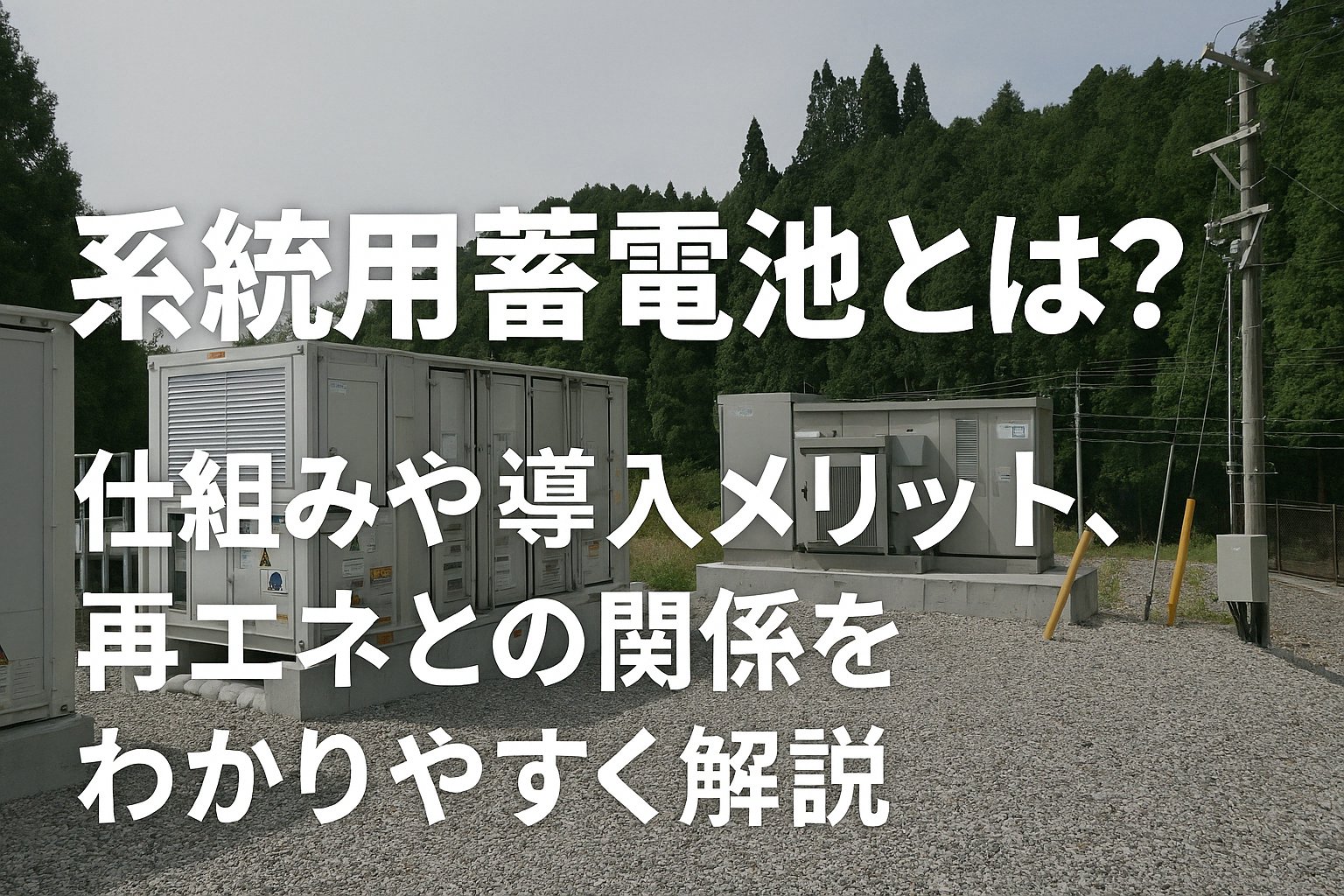 系統用蓄電池とは？仕組み・導入メリット・再エネとの関係をわかりやすく解説｜系統用蓄電池ラボ