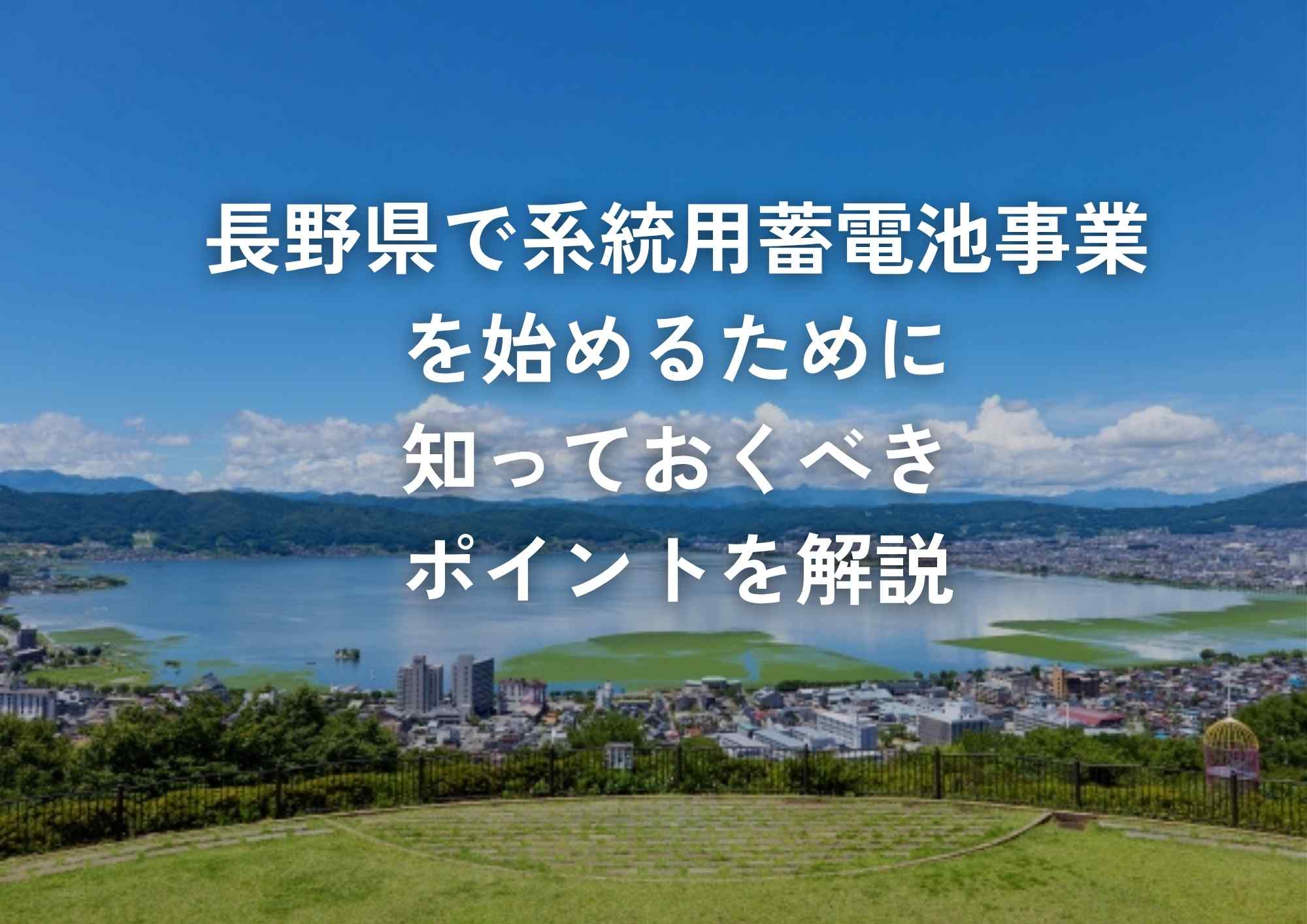 長野県の系統用蓄電池事業が注目されているとする画像。主要プロジェクトと参入方法に関する情報がテキストで表示されており、背景には徳島の阿波踊りが映る。