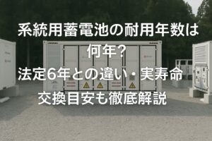 系統用蓄電池の耐用年数は何年？法定6年との違い・実寿命・交換目安も徹底解説