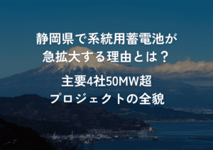 静岡県で系統用蓄電池が急拡大する理由とは？主要4社50MW超プロジェクトの全貌